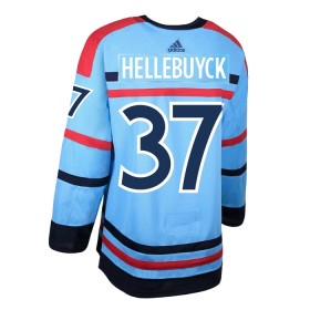 Winnipeg Jets Trikot Connor Hellebuyck Anniversary Adidas 2023-24 Blau Authentic - Herren